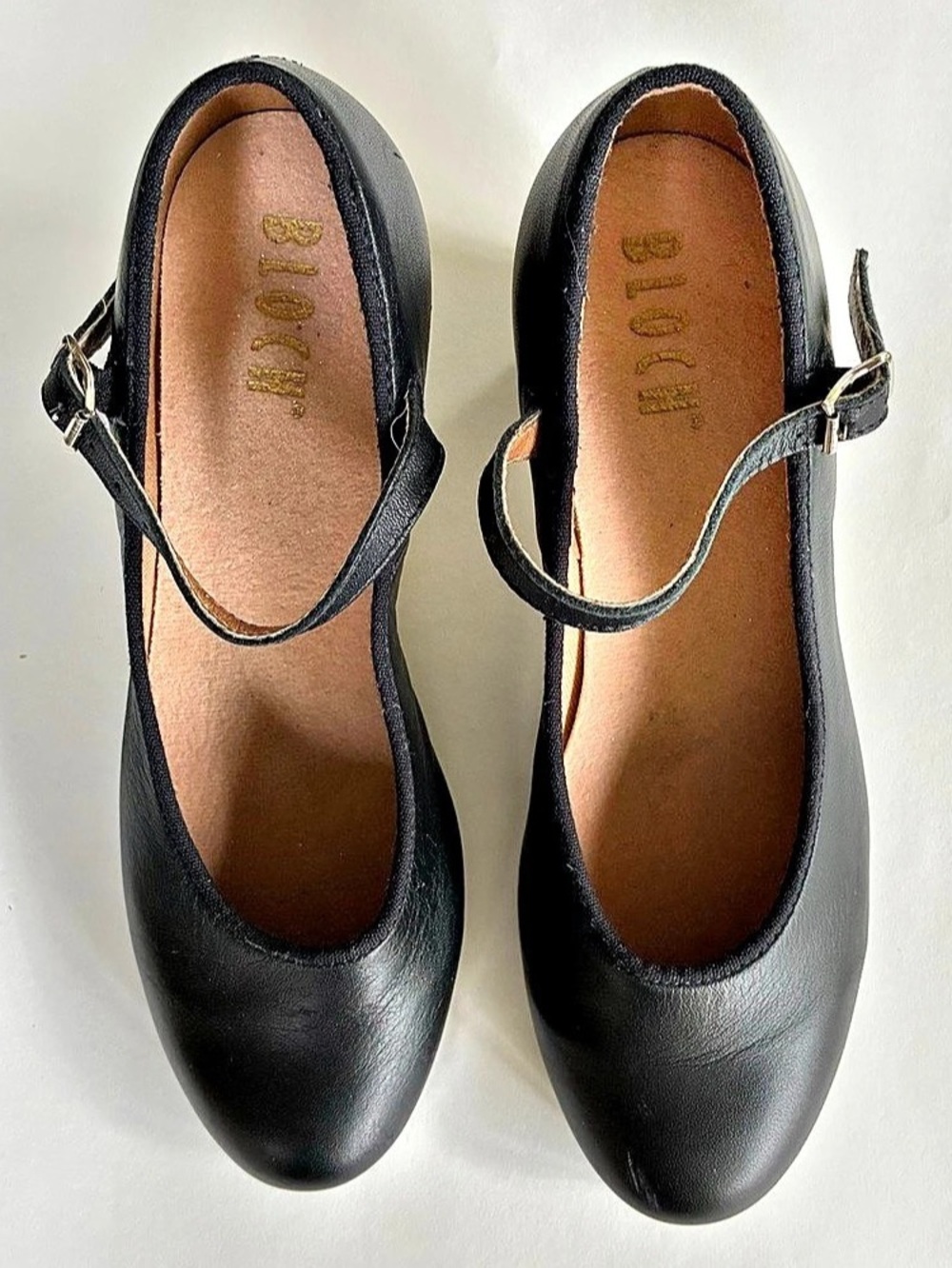 Bloch Showtapper Black Leather Tap Dance 1.5” Heels US 6